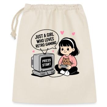 Juste une fille qui aime les jeux rétro - Sac cadeau 40 x 50 cm - nature - Devant