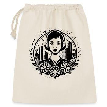Techno Beat kick – Femme, Casque, Séquence - Sac cadeau 40 x 50 cm - nature - Devant