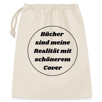 Les livres sont ma réalité avec une couverture plus belle - Sac cadeau 40 x 50 cm - nature - Devant