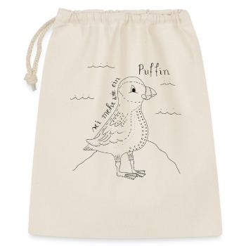 Verspielter Papageientaucher  - Geschenkbeutel aus Baumwolle (40 x 50 cm) - Natur - Vorne