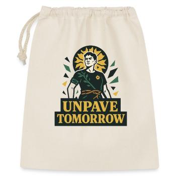 Unpave Tomorrow – Stadt entsiegeln - Geschenkbeutel aus Baumwolle (40 x 50 cm) - Natur - Vorne