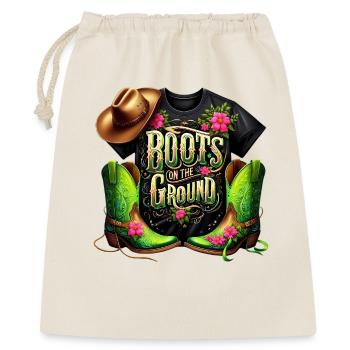 Floral Western Boots - Gift Bag 40 x 50 cm - nature - Front