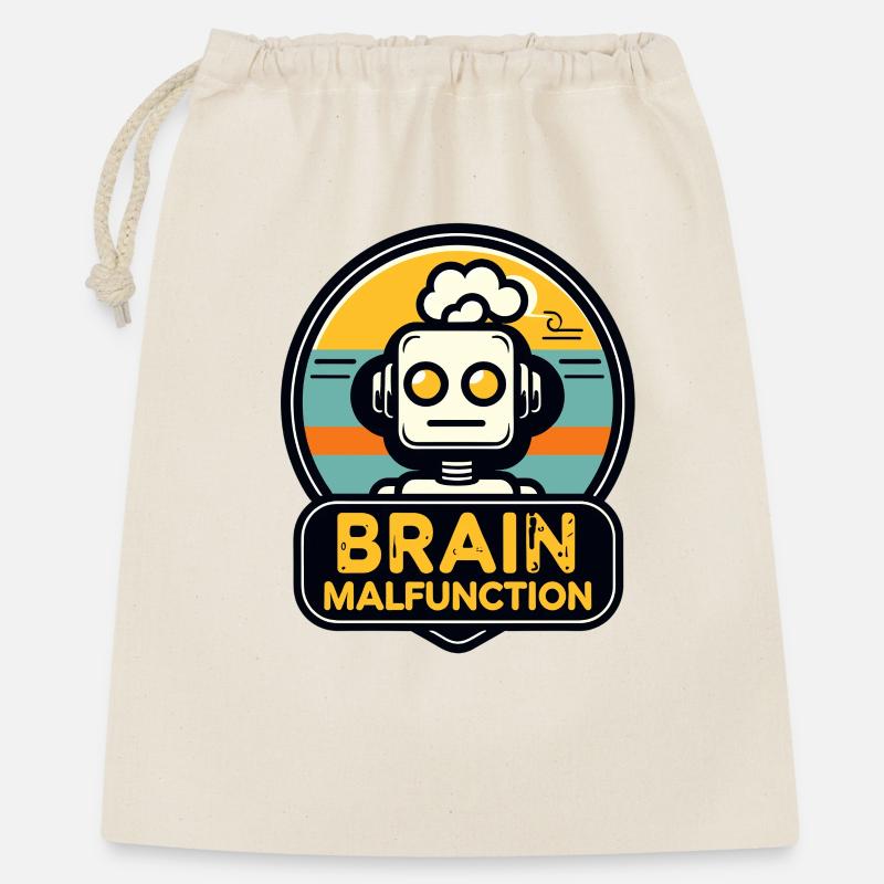 Brain Malfunction Retro Robot Logo - Gift Bag 40 x 50 cm - nature
