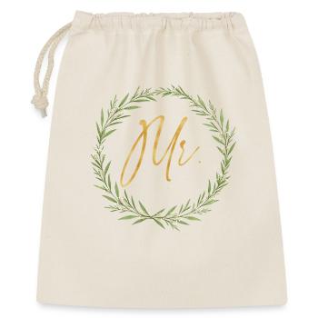Mr! Elegant Wreath Design for the Groom - Gift Bag 40 x 50 cm - nature - Front