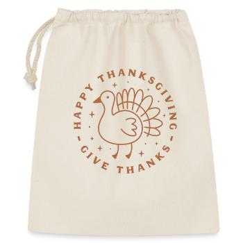 Frohes Thanksgiving Christliches wünscht Nutztier - Geschenkbeutel aus Baumwolle (40 x 50 cm) - Natur - Vorne