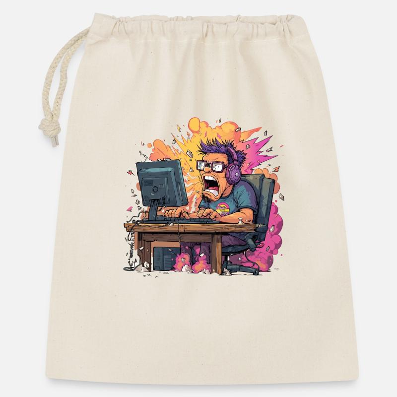 Gaming Rage Explosion – Zocker im Rage Mode - Geschenkbeutel aus Baumwolle (40 x 50 cm) - Natur