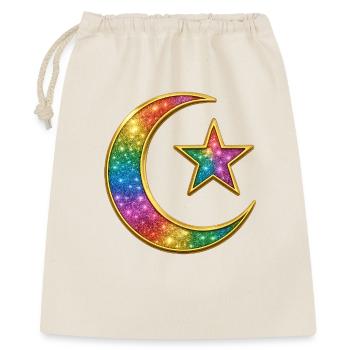 Musulman | Islam Arc-en-ciel Lune céleste et étoile Pin - Sac cadeau 40 x 50 cm - nature - Devant