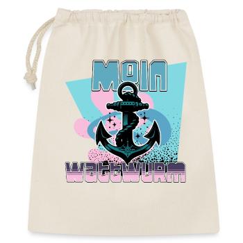 Maritime Anker mit Tau Design - Geschenkbeutel aus Baumwolle (40 x 50 cm) - Natur - Vorne