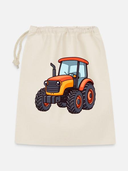 Traktor - Geschenkbeutel aus Baumwolle (40 x 50 cm) - Natur