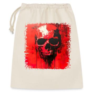 Dunkler Skull Kunstdruck - Geschenkbeutel aus Baumwolle (40 x 50 cm) - Natur - Vorne