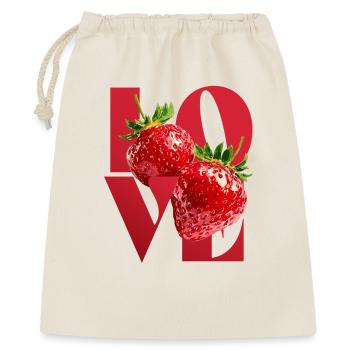 Illustration d’amour à la fraise - Sac cadeau 40 x 50 cm - nature - Devant
