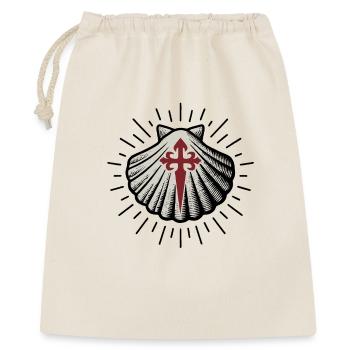 Jakobsmuschel mit Santiago Cross Camino de Santia - Geschenkbeutel aus Baumwolle (40 x 50 cm) - Natur - Vorne
