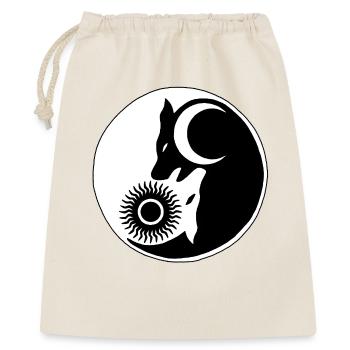 Wölfe Yin Yang - Geschenkbeutel aus Baumwolle (40 x 50 cm) - Natur - Vorne