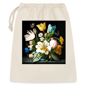 Mer de fleurs avec des papillons baroque flamand - Sac cadeau 40 x 50 cm - nature - Devant