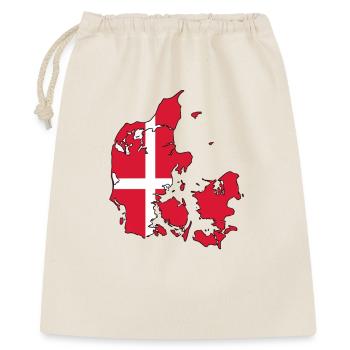 Drapeau du Danemark sur la carte - Sac cadeau 40 x 50 cm - nature - Devant