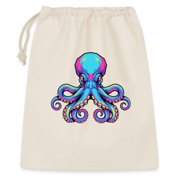 Bunte Oktopus-Illustration mit Neon-Akzenten - Geschenkbeutel aus Baumwolle (40 x 50 cm) - Natur - Vorne
