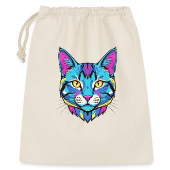 Neon Cat Portrait - Gift Bag 40 x 50 cm - nature - Front
