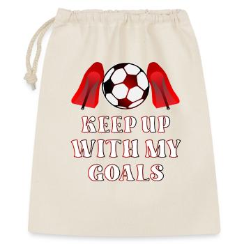 FRAUEN FUSSBALL TORE HIGH HEELS FRAUEN - Geschenkbeutel aus Baumwolle (40 x 50 cm) - Natur - Vorne