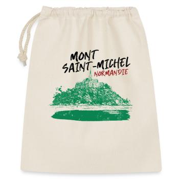 Normandie Mont Saint-Michel in Grün - Geschenkbeutel aus Baumwolle (40 x 50 cm) - Natur - Vorne