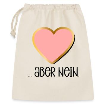 HERZLICHE ABSAGE NEIN SAGEN - Geschenkbeutel aus Baumwolle (40 x 50 cm) - Natur - Vorne