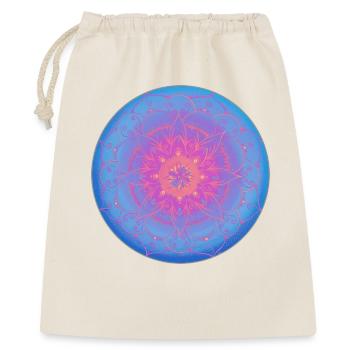 Träumerisches Mandala in blau-lila - Geschenkbeutel aus Baumwolle (40 x 50 cm) - Natur - Vorne