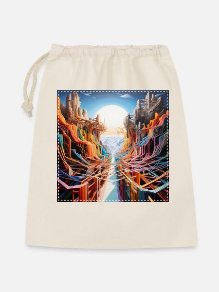 Futuristic landscape with colorful paths surreal - Gift Bag 40 x 50 cm - nature
