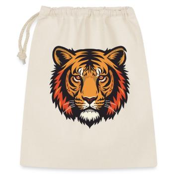 Ausdrucksstarker Tiger Kopfeindruck - Geschenkbeutel aus Baumwolle (40 x 50 cm) - Natur - Vorne