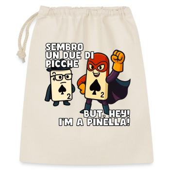 Deux de pique ? Non, je suis une Pinella - Sac cadeau 40 x 50 cm - nature - Devant