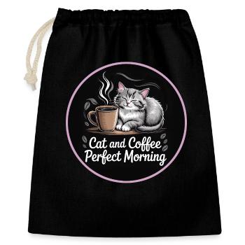 Cat Coffee Morning Magic - Gift Bag 40 x 50 cm - black - Front
