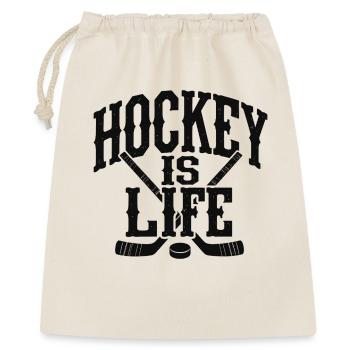 Hockey is Life - Eishockey Spruch - Sac cadeau 40 x 50 cm - nature - Devant