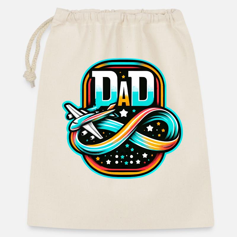 Emblème de vol de papa, père pilote - Sac cadeau 40 x 50 cm - nature