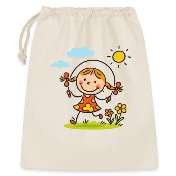 Sunny Skip Gartenmädchen - Geschenkbeutel aus Baumwolle (40 x 50 cm) - Natur - Vorne