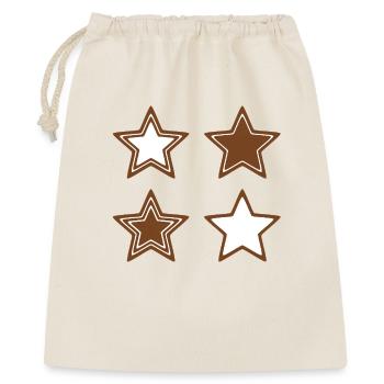 Brown Star Cookies with White Icing - Gift Bag 40 x 50 cm - nature - Front