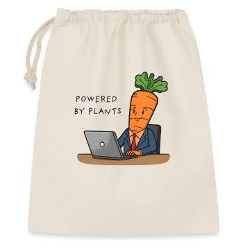 Powered by Plants – Carrot in Suit - Geschenkbeutel aus Baumwolle (40 x 50 cm) - Natur - Vorne