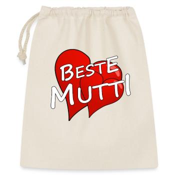 BESTE MUTTI - Geschenkbeutel aus Baumwolle (40 x 50 cm) - Natur - Vorne