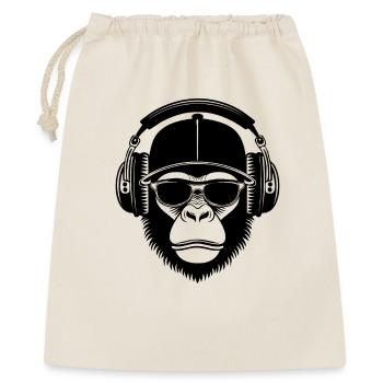Groovy Nachtclub Party Techno Affenkopf Shirt - Geschenkbeutel aus Baumwolle (40 x 50 cm) - Natur - Vorne
