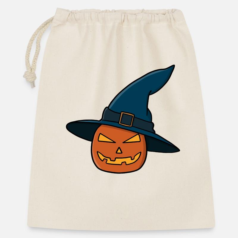 Witch Hat Pumpkin Jack O Lantern - Gift Bag 40 x 50 cm - nature