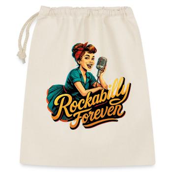 Rockabilly Forever Charcoal Microphone 50s Gift - Gift Bag 40 x 50 cm - nature - Front