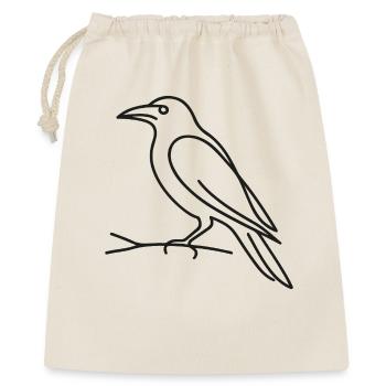 Croquis de corbeau - Motif effrayant d’Halloween - Sac cadeau 40 x 50 cm - nature - Devant