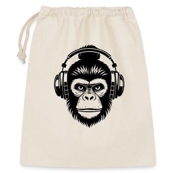 Entspannt Affenkopf Chillout Lounge Beat Shirt - Geschenkbeutel aus Baumwolle (40 x 50 cm) - Natur - Vorne