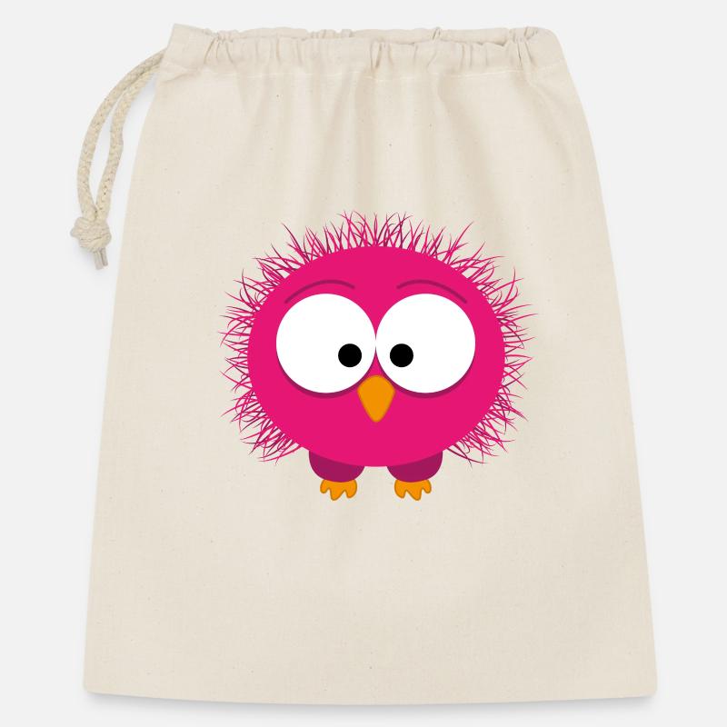 Fluffy Pink Bird Portrait - Gift Bag 40 x 50 cm - nature