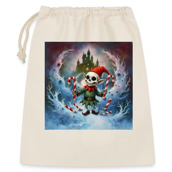 Weihnachten Skelett Elf - Geschenkbeutel aus Baumwolle (40 x 50 cm) - Natur - Vorne