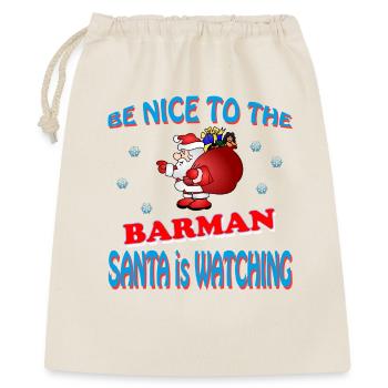 SANTA BARMAN - Geschenkbeutel aus Baumwolle (40 x 50 cm) - Natur - Vorne