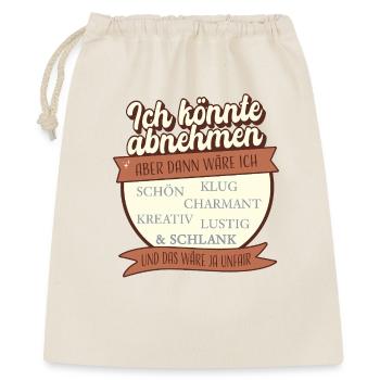 Ich könnte abnehmen – aber das wäre unfair - Geschenkbeutel aus Baumwolle (40 x 50 cm) - Natur - Vorne