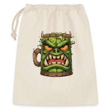 Grimmiger grüner Goblin Becher - Geschenkbeutel aus Baumwolle (40 x 50 cm) - Natur - Vorne