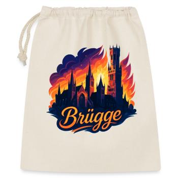 Ville de Bruges Belgique Cadeau au coucher du soleil - Sac cadeau 40 x 50 cm - nature - Devant