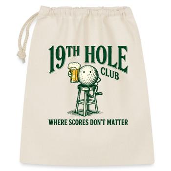 19th Hole Club – Golf & Bier Design - Geschenkbeutel aus Baumwolle (40 x 50 cm) - Natur - Vorne