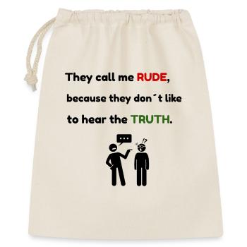 Rude? Just Honest – Funny Truth Quote T-Shirt - Gift Bag 40 x 50 cm - nature - Front