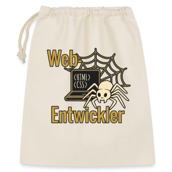 Web-Entwickler - Halloween 2025 - Geschenkbeutel aus Baumwolle (40 x 50 cm) - Natur - Vorne