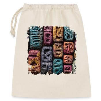 Motif de lettre de pierre coloré - Sac cadeau 40 x 50 cm - nature - Devant
